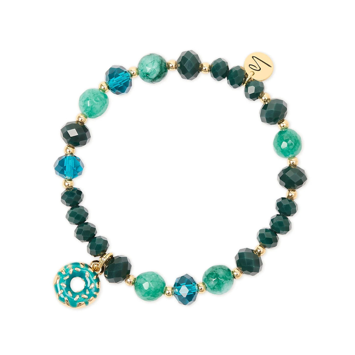 Bracciale elastico con charm donut Cherie - Blu