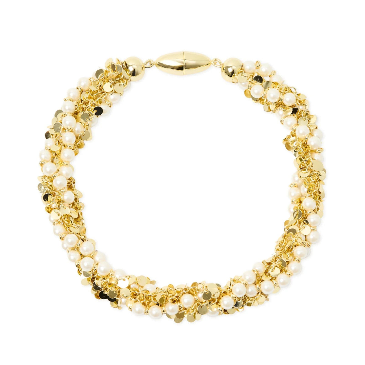 Collana torchon paillettes e perle Eve
