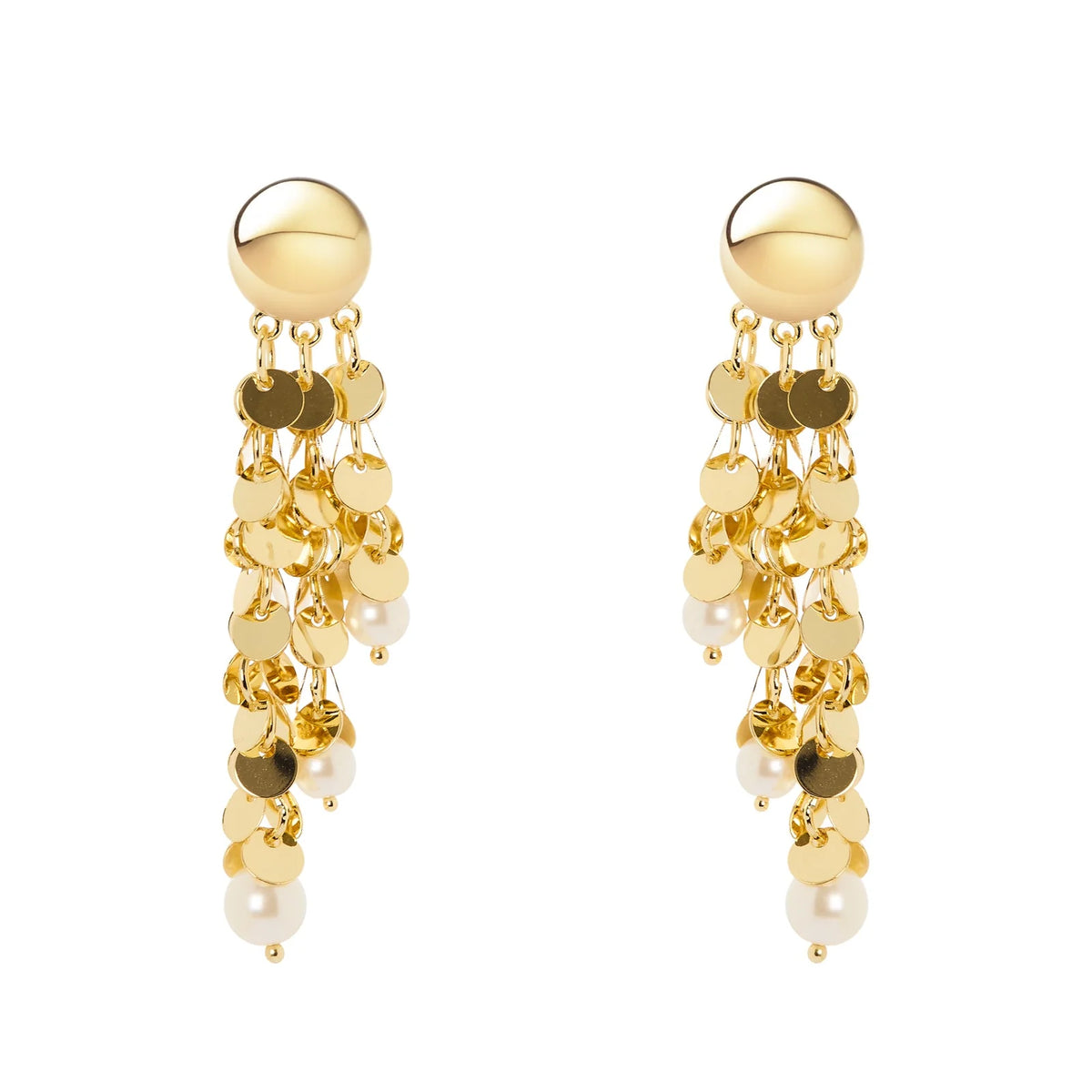 Orecchini sfera e frangia Eve