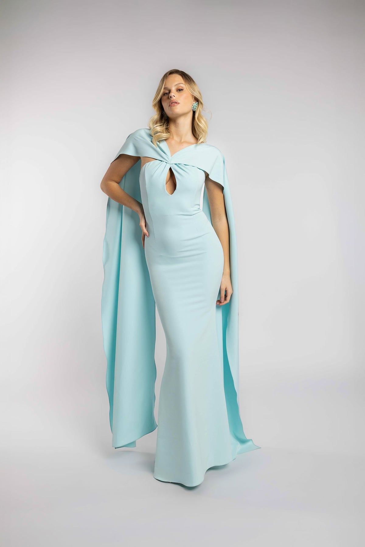Aqua veil gown