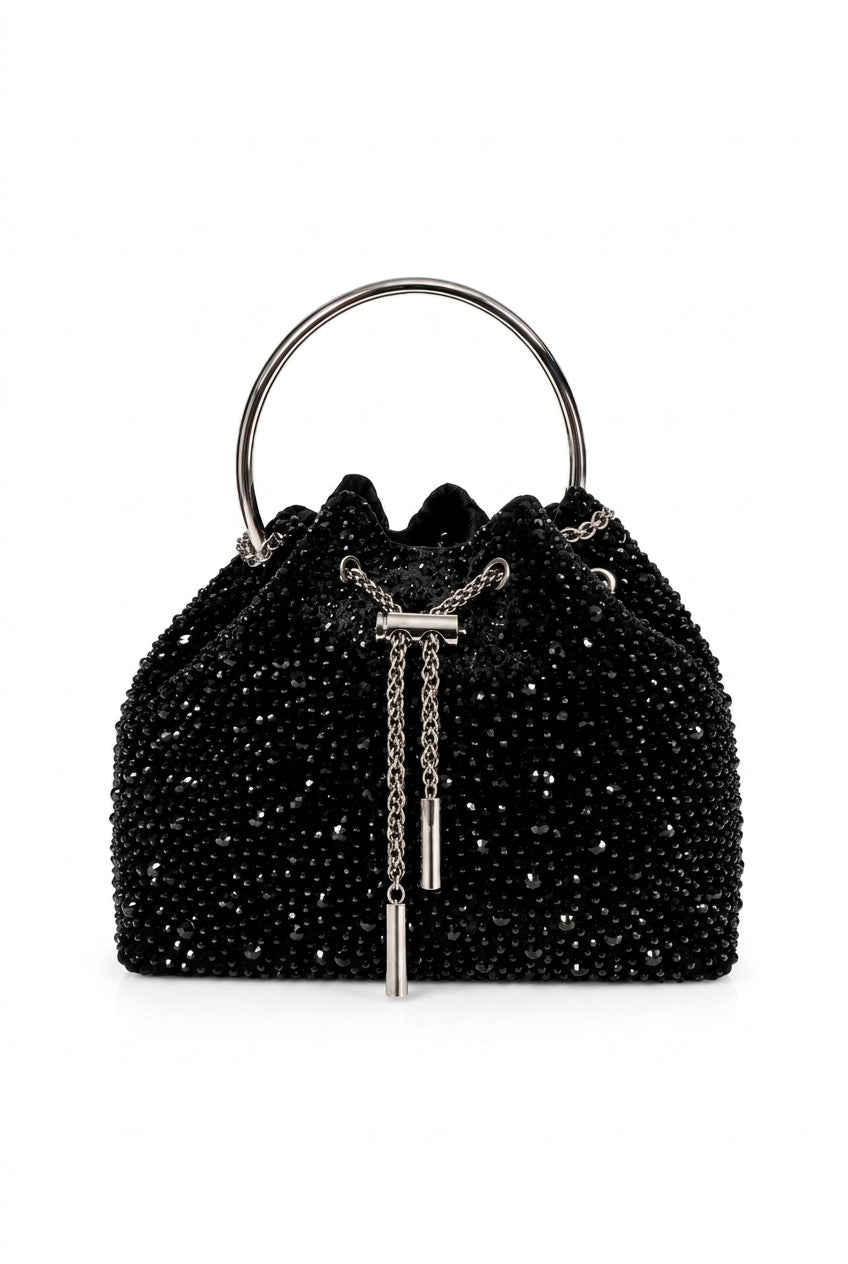 Borsa secchiello Glamour nera