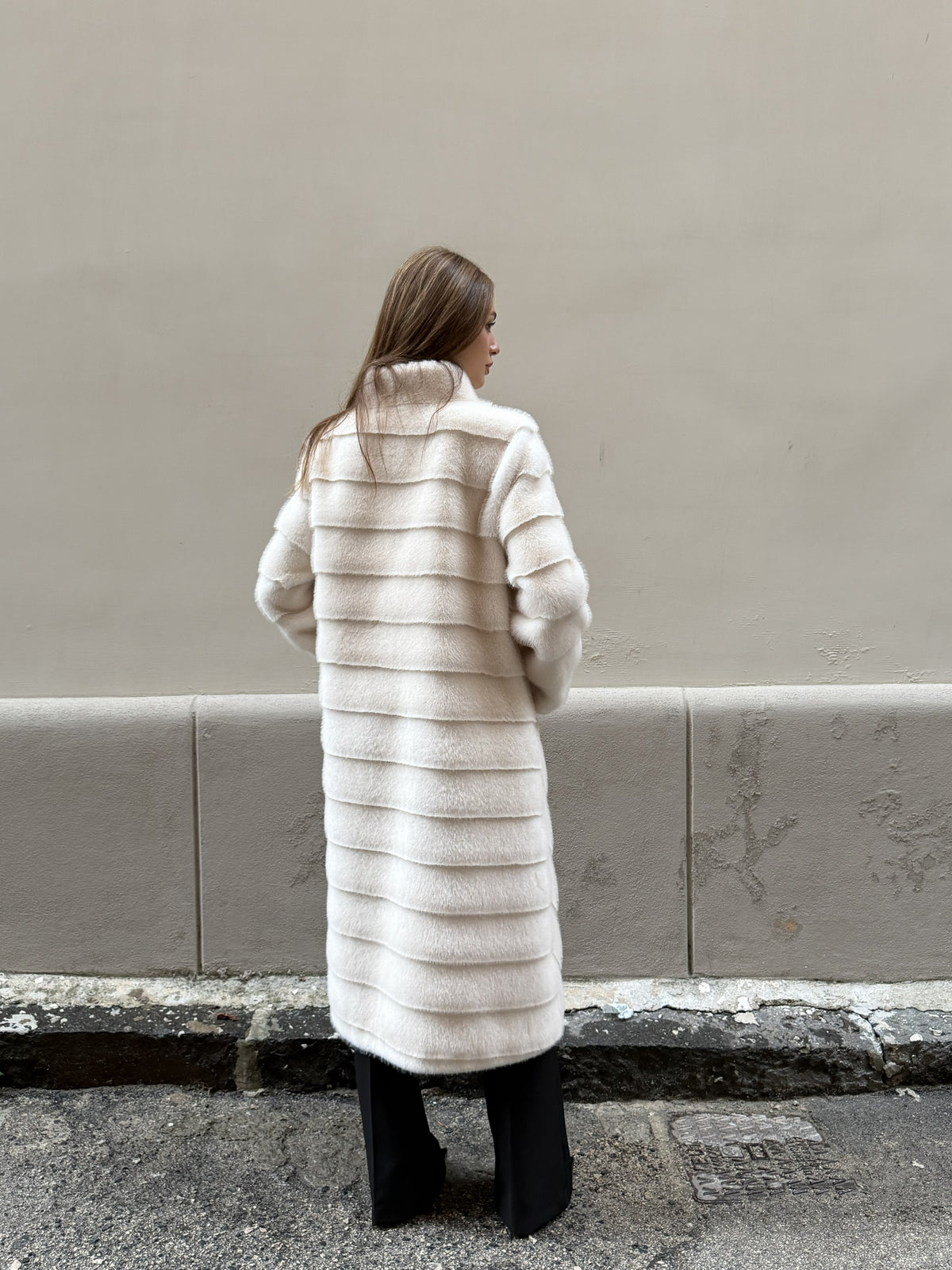 Cappotto Ecopelliccia Chevron