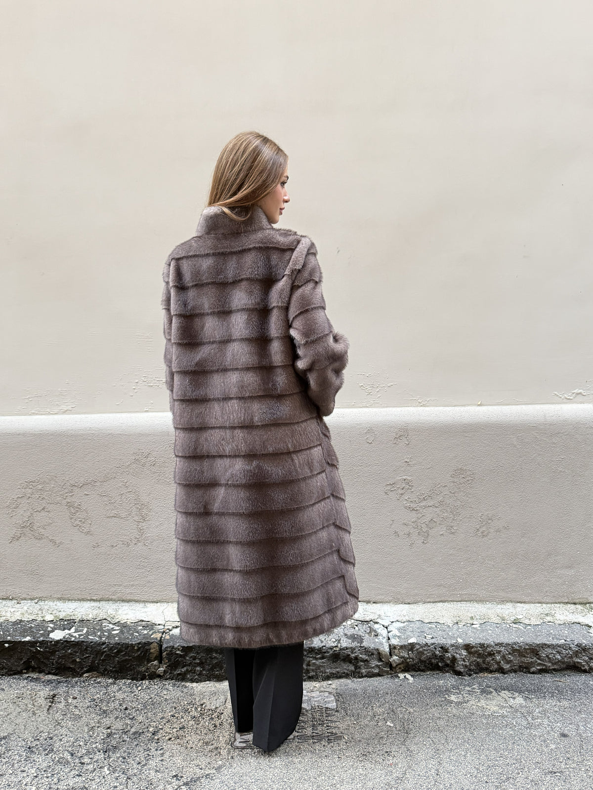 Cappotto Ecopelliccia Chevron