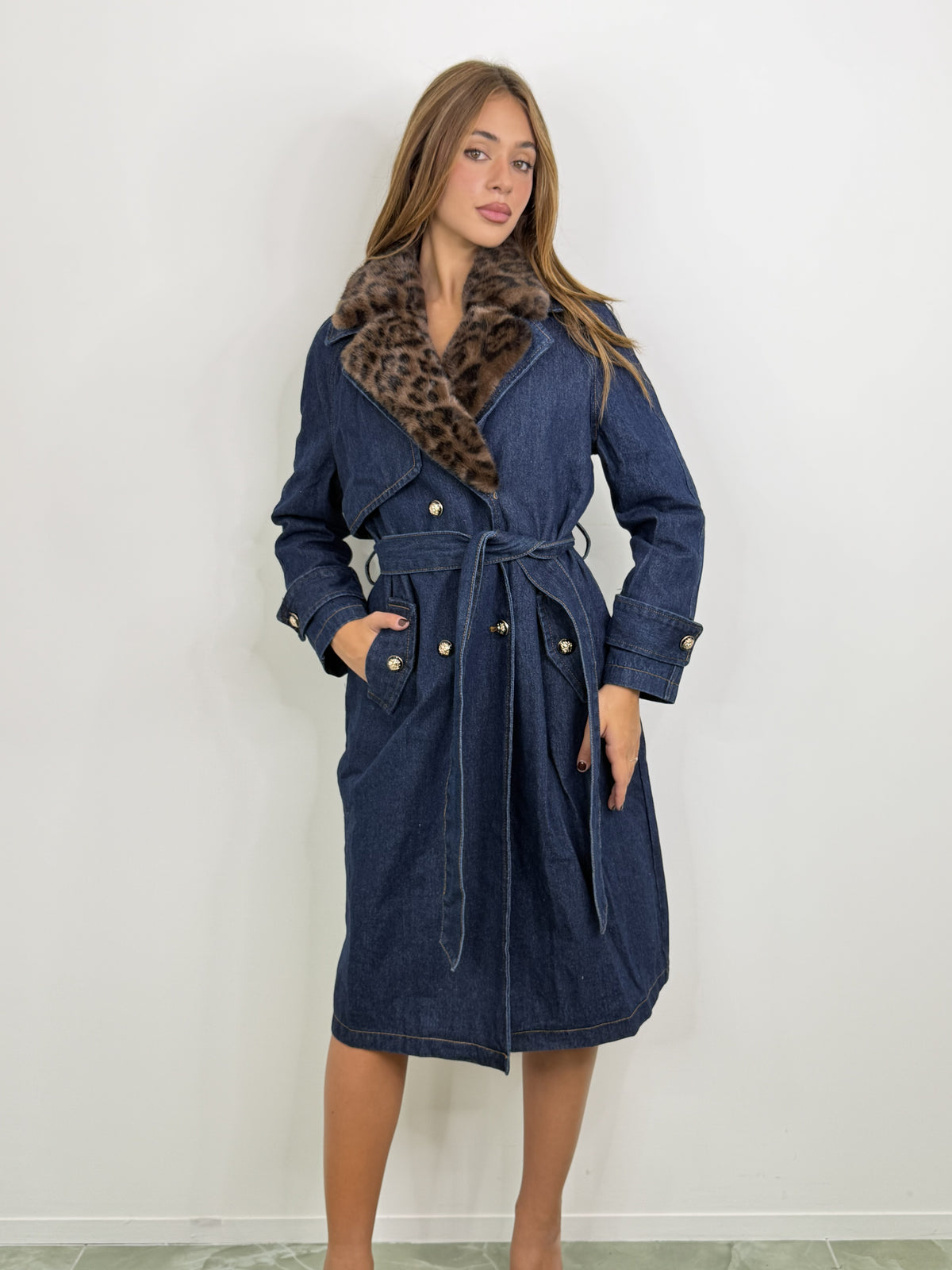 Trench Blue animalier