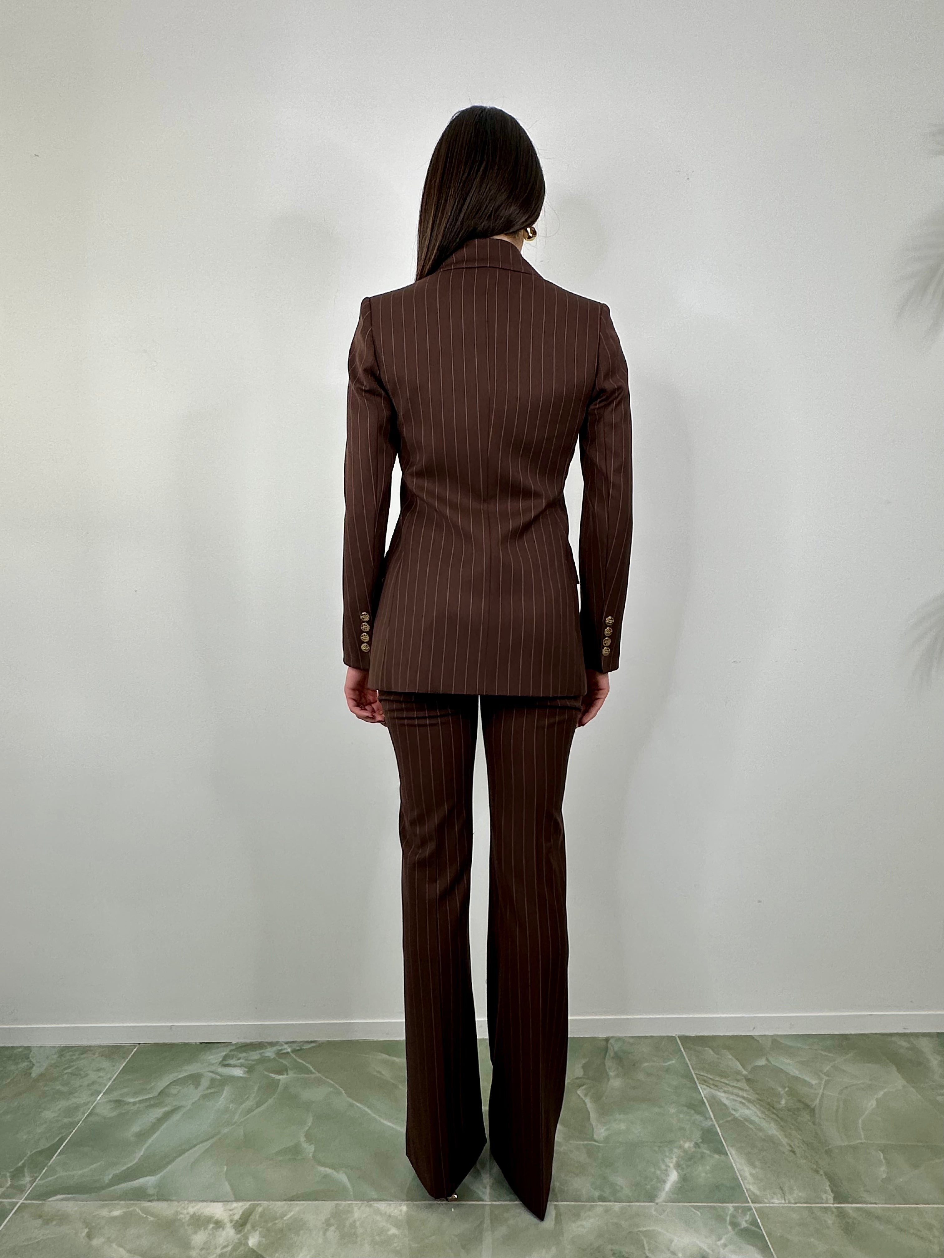 Tailleur Stripe marrone