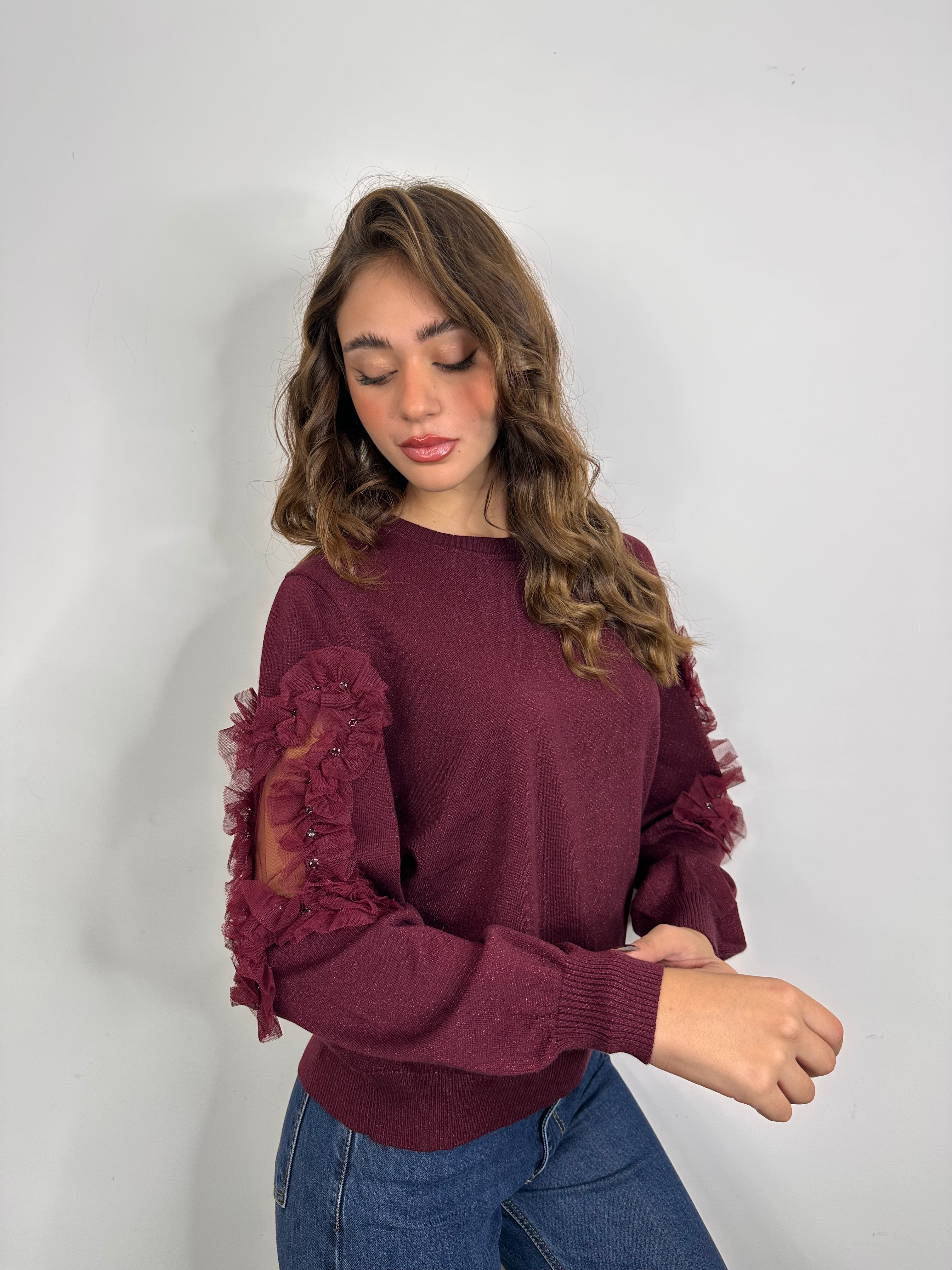 Maglia con Maniche in tulle