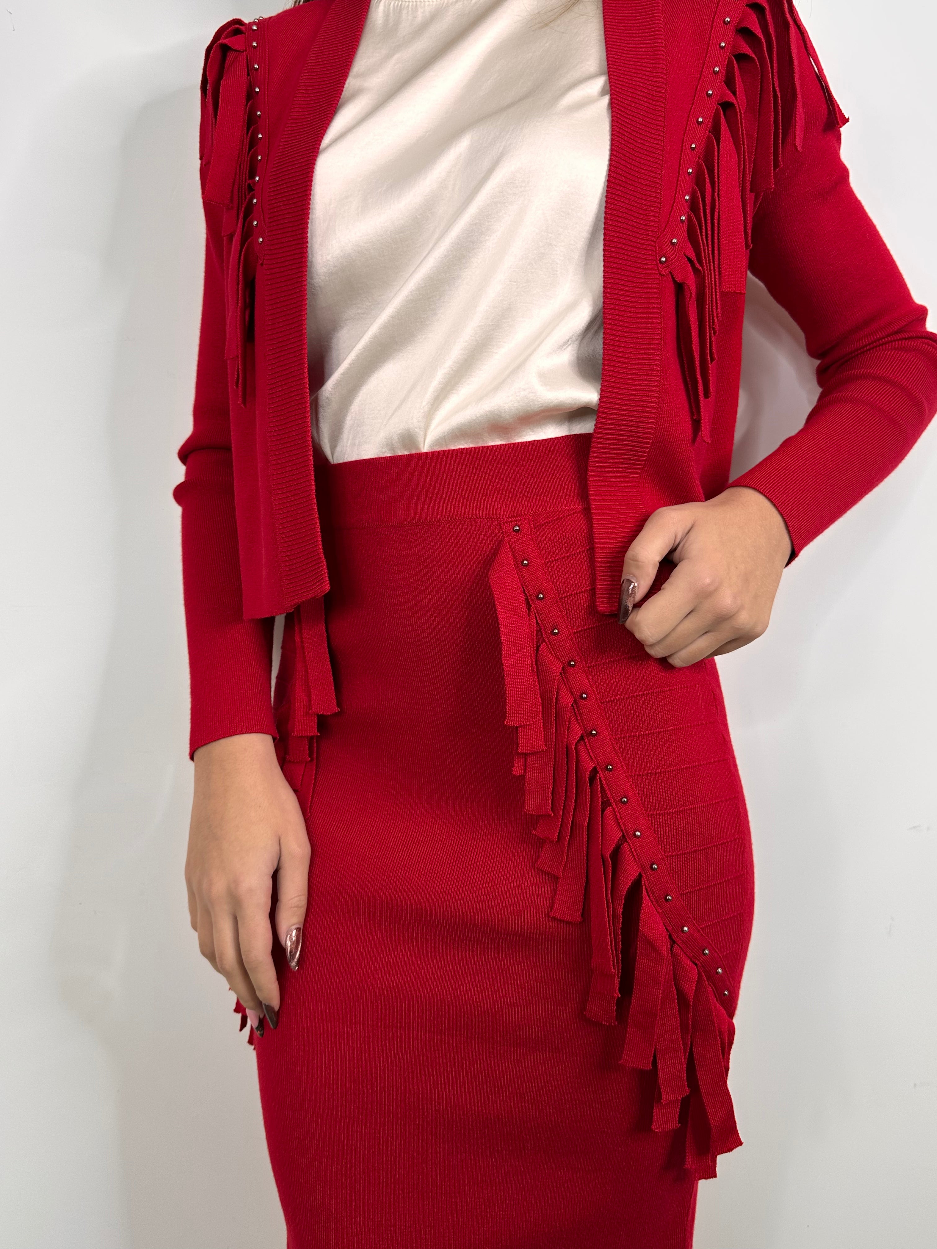 Completo rosso con Frange