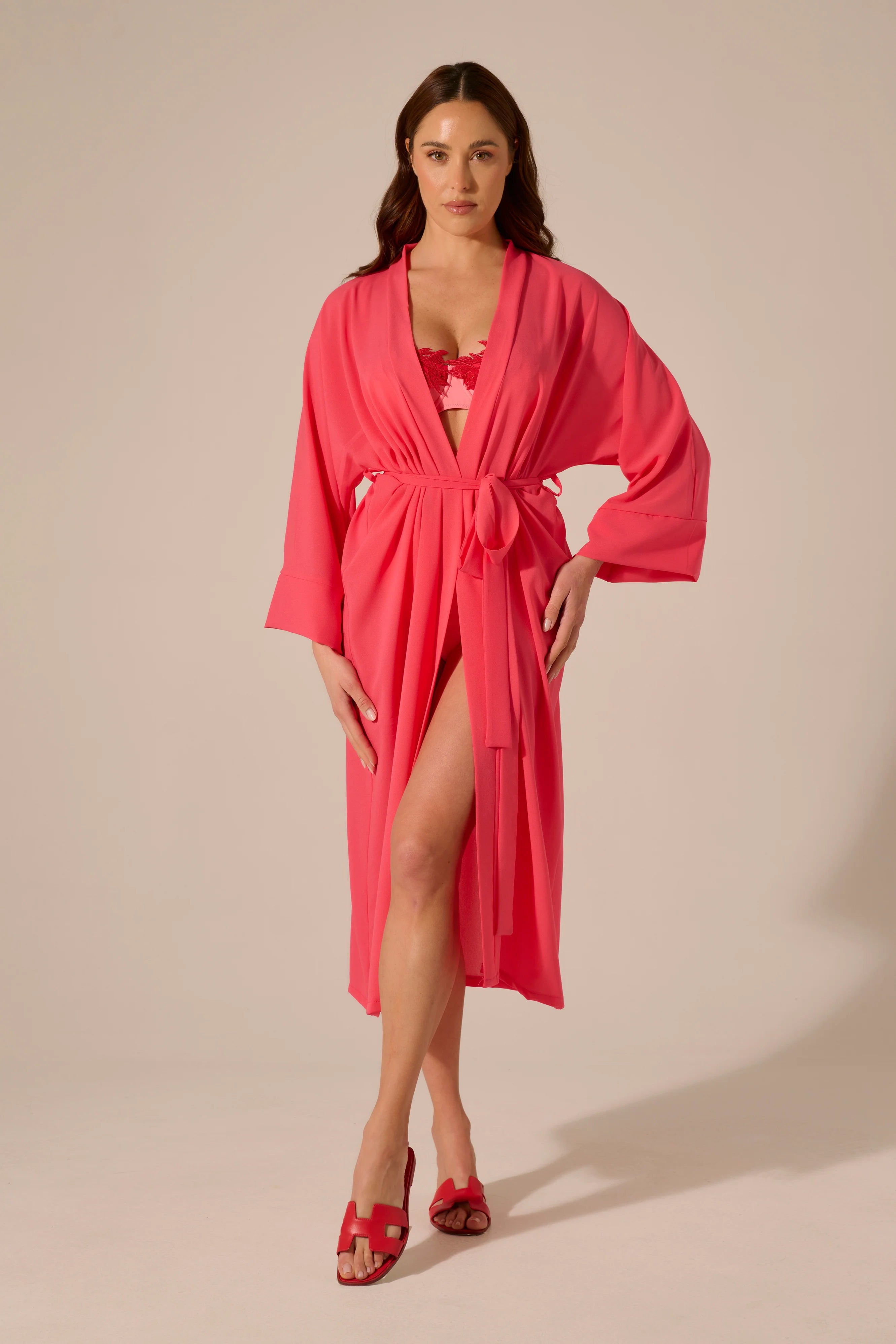 Kimono Giappo Midi Corallo