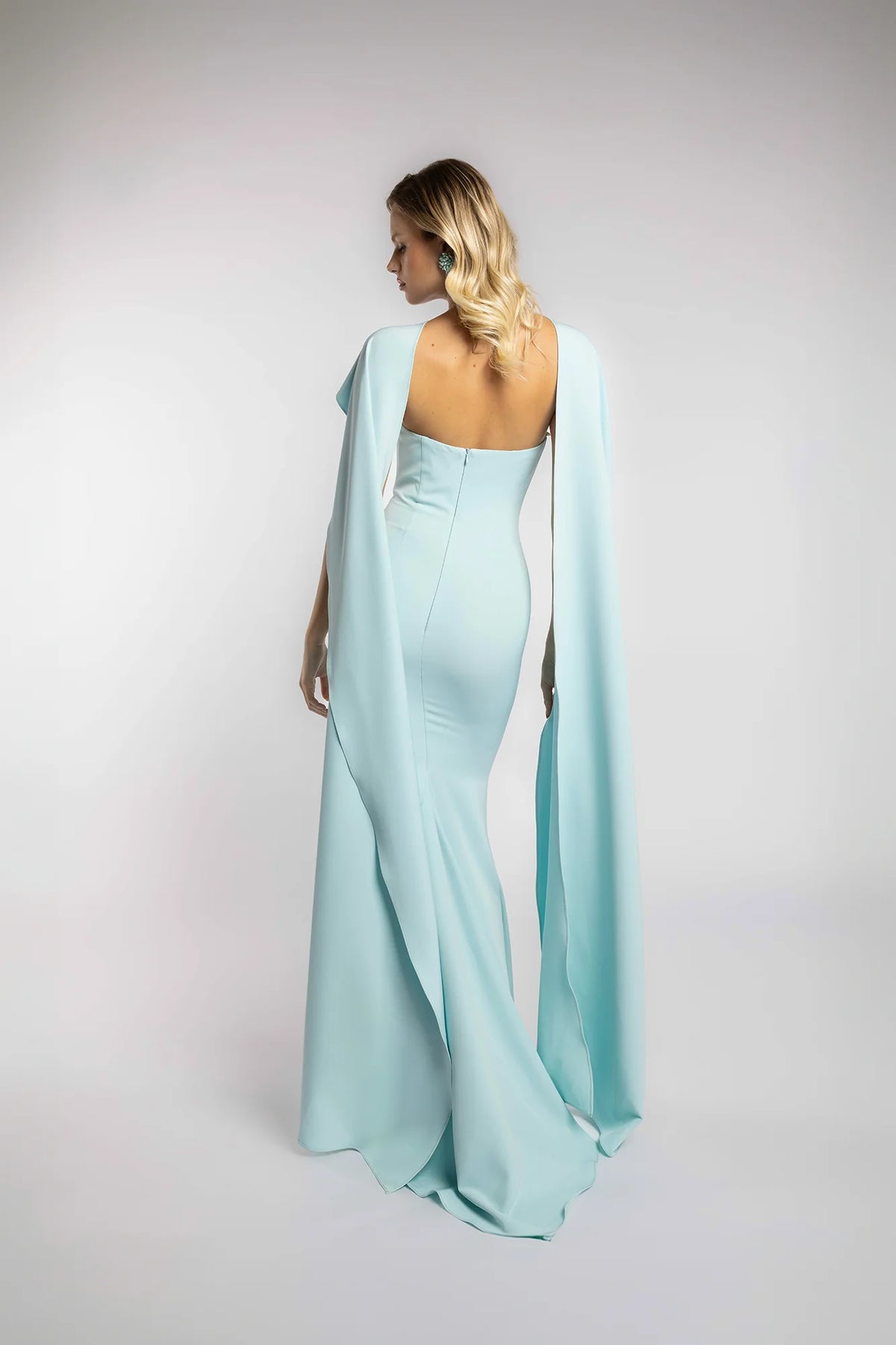 Aqua veil gown