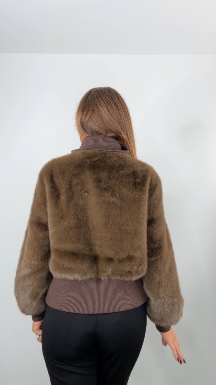 Eco Pelliccia Agata Viola Marrone