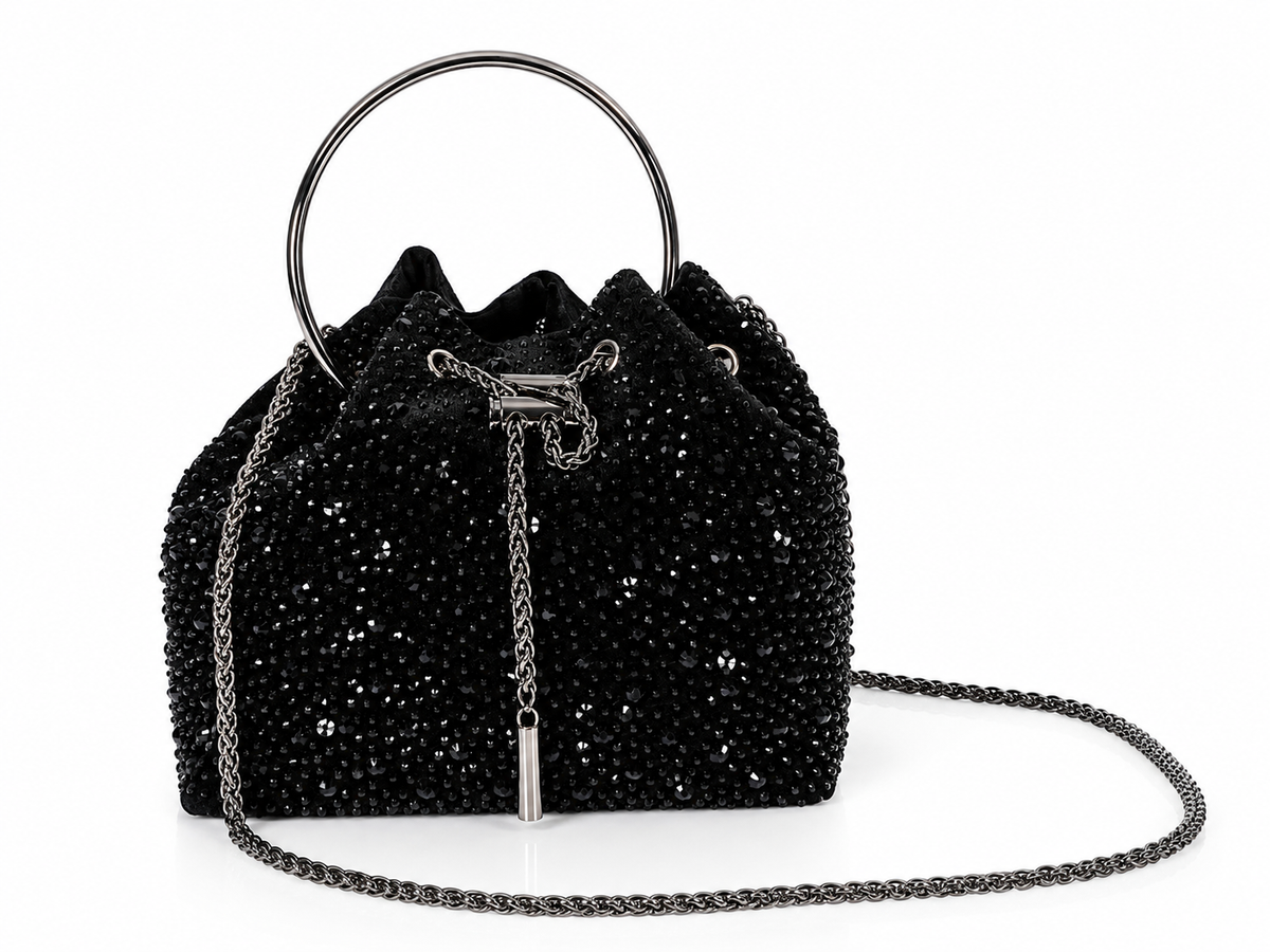 Borsa secchiello Glamour nera