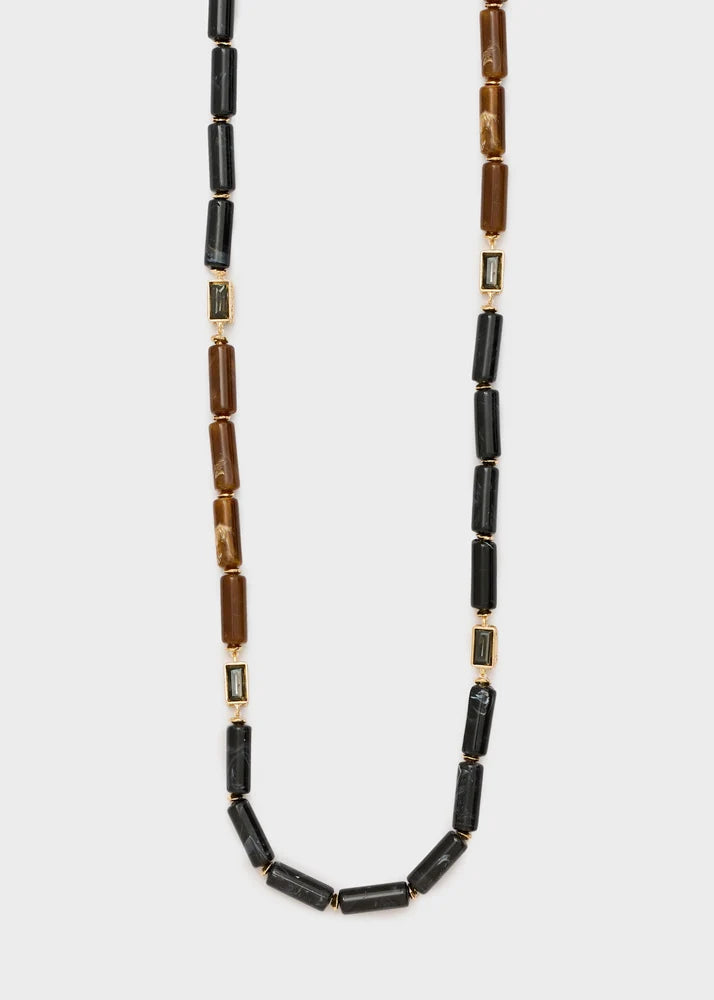 Collana Jil lunga pietre baguette