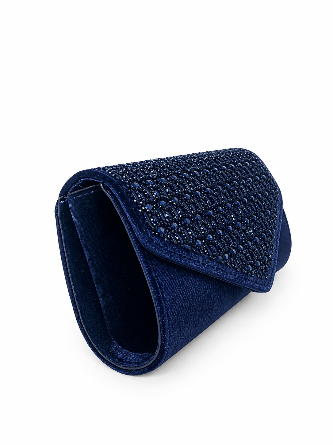 Pochette blu con dettagli gioiello