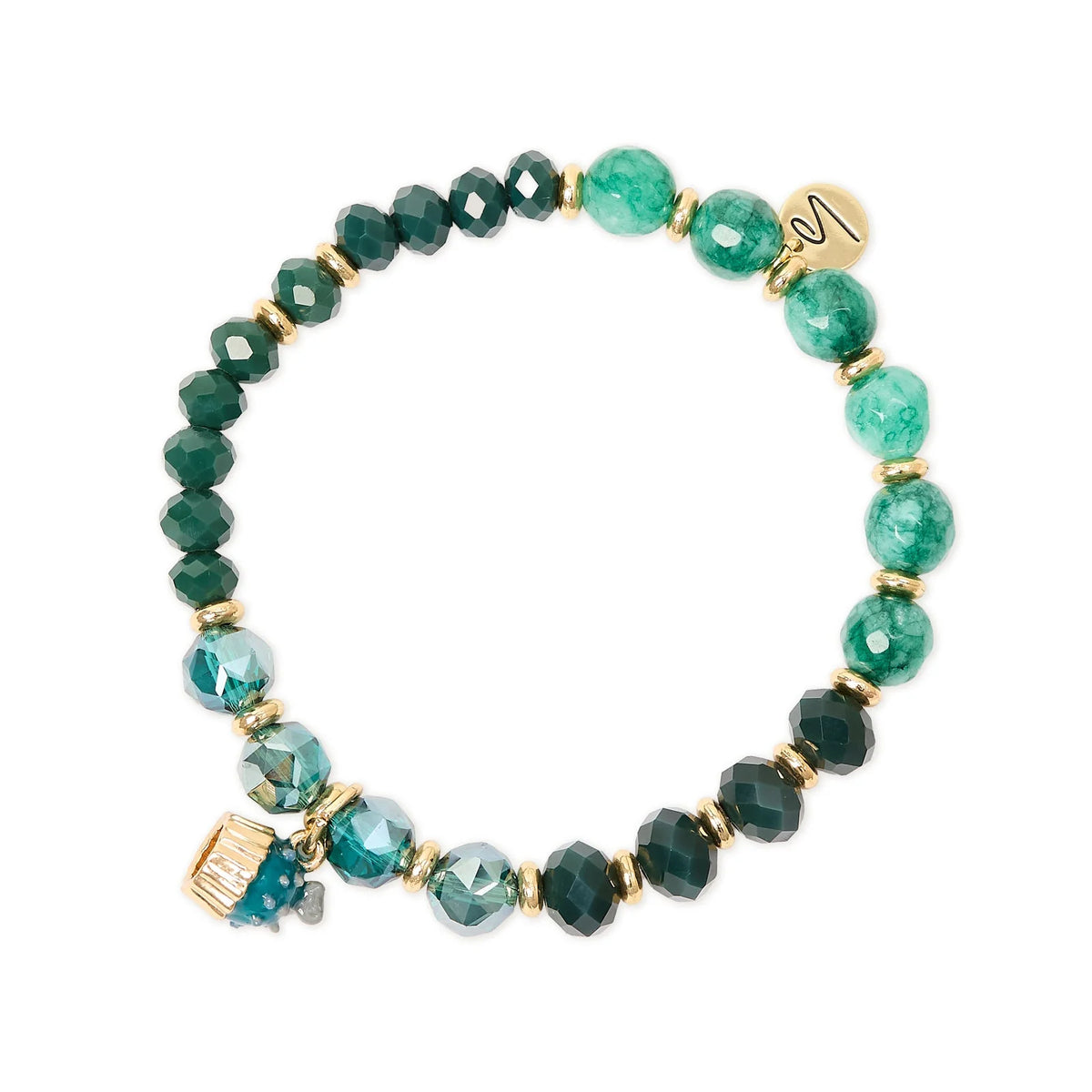Bracciale elastico con charm cupcake Cherie - Blu