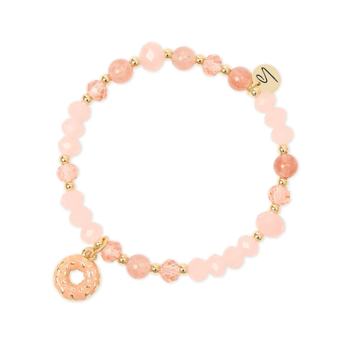 Bracciale elastico con charm donut Cherie - Rosa