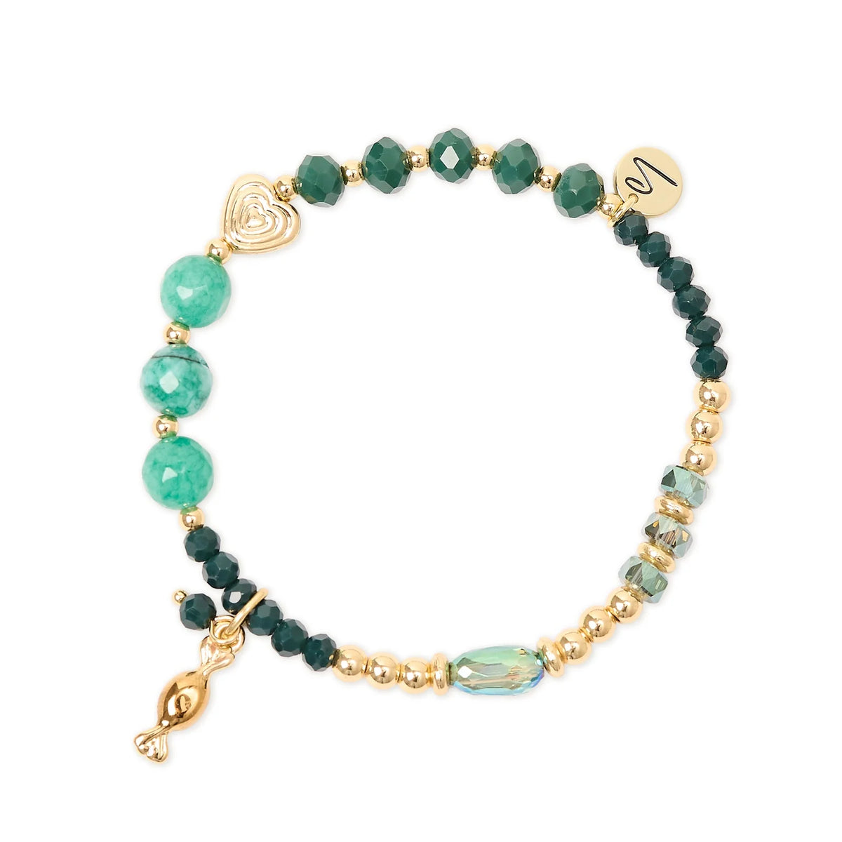 Bracciale elastico con charm caramella Cherie - Blu