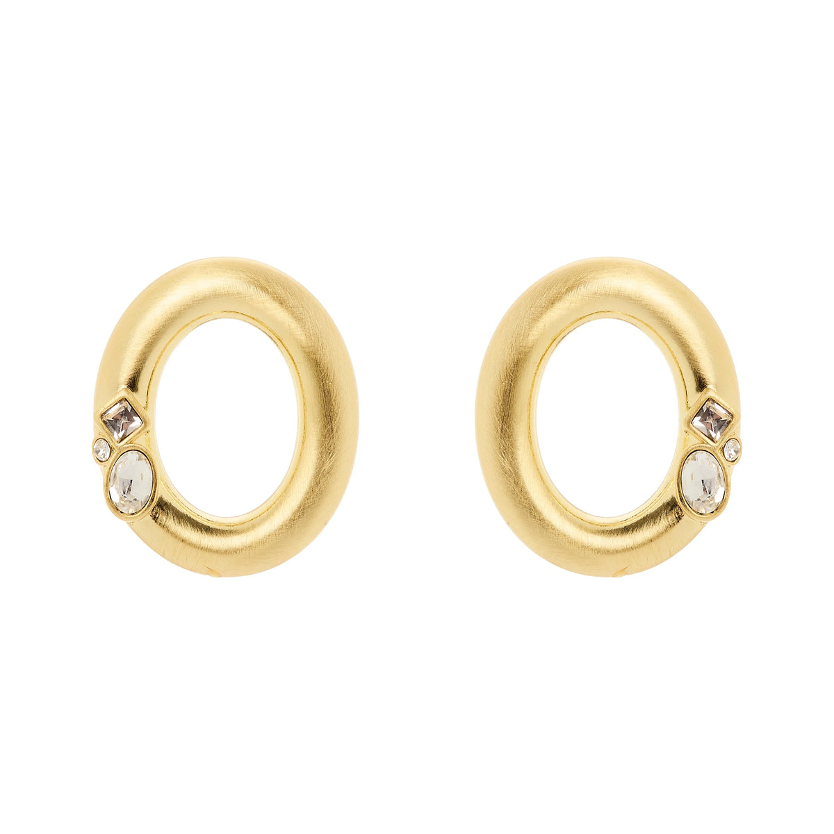 Orecchini grande anello ovale Emilia - Bianco