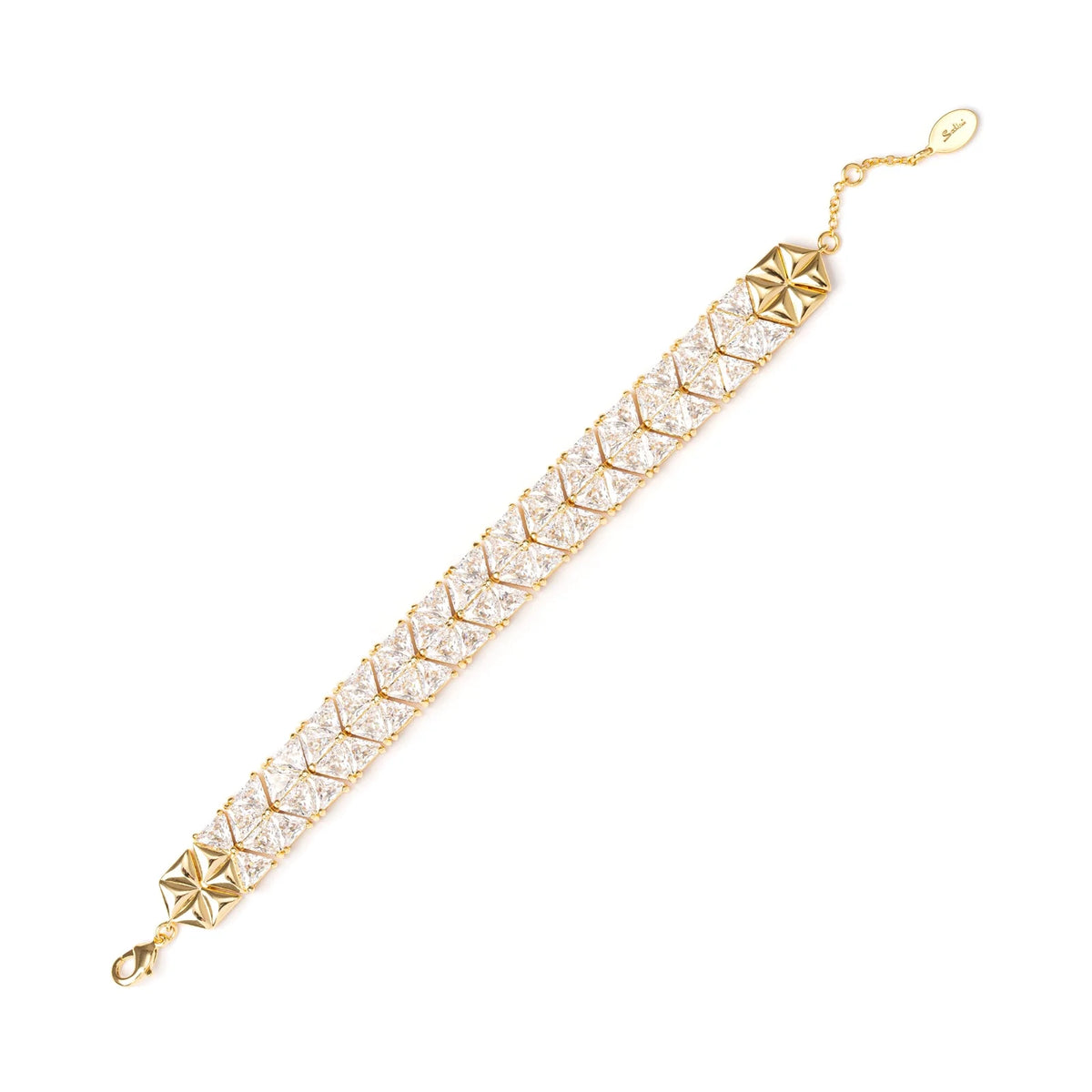 Bracciale fascia di triangoli di zirconi Eva