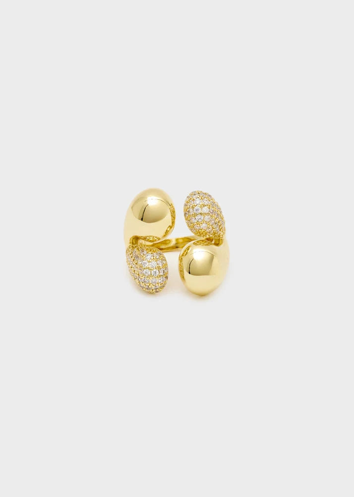Anello multi elemento zirconi oro