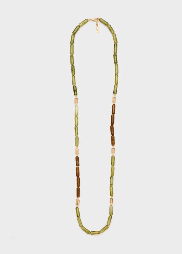 Collana Jil lunga pietre baguette