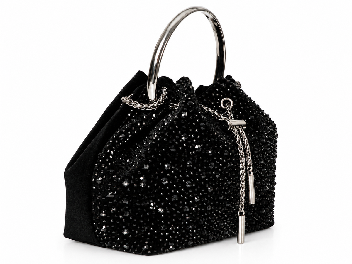 Borsa secchiello Glamour nera