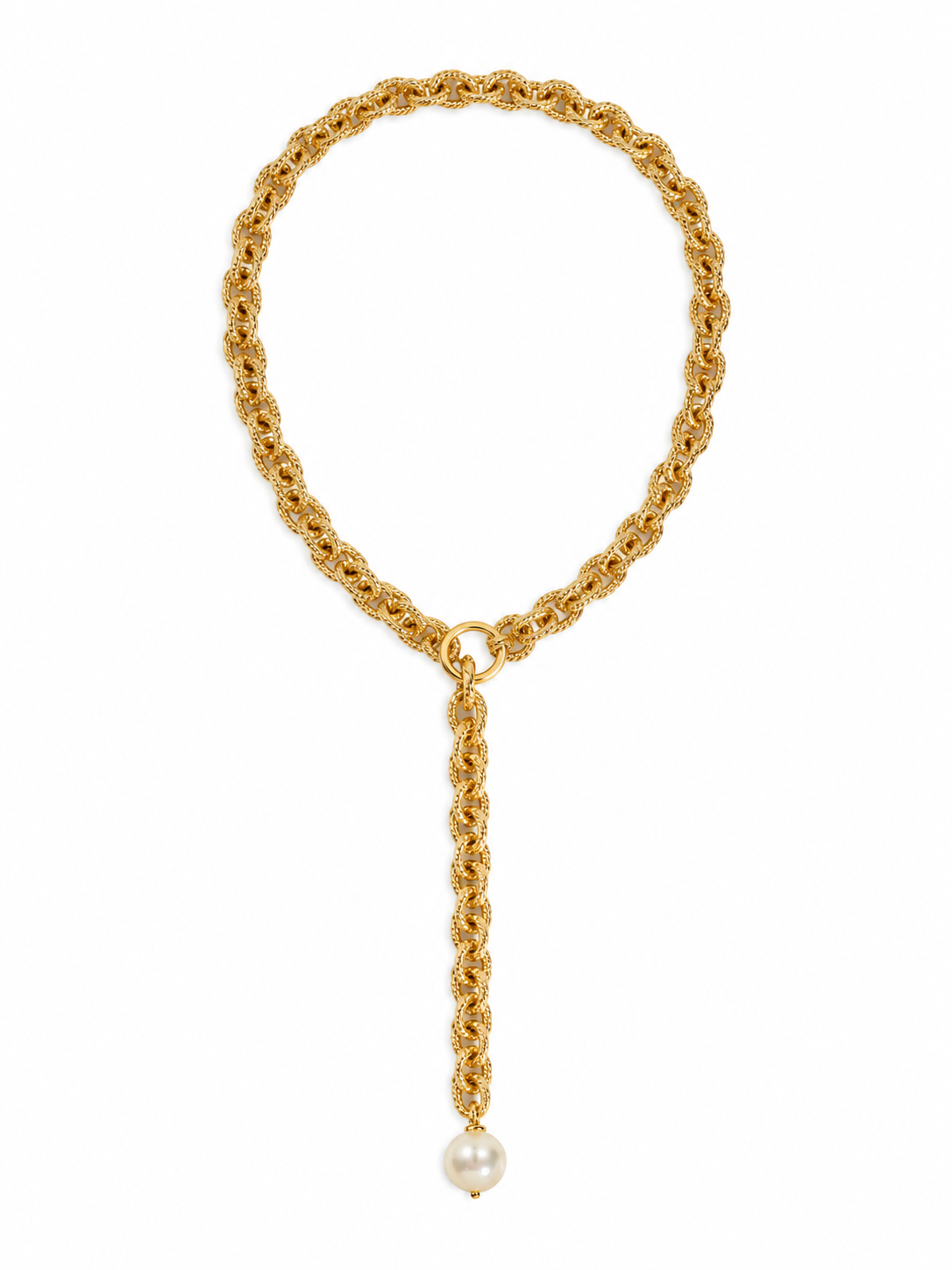 Collana dorata con perla