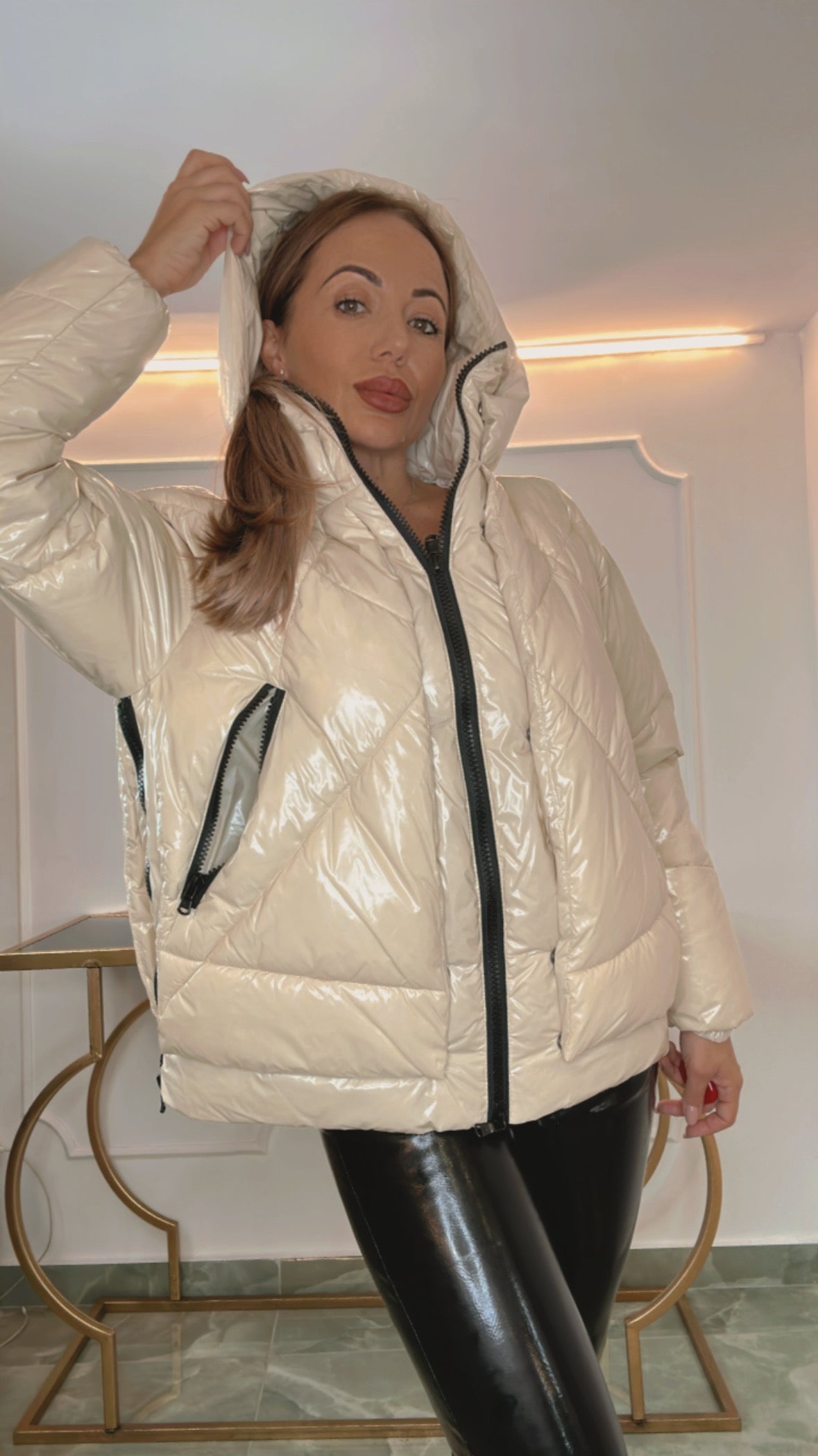 Piumino Canadian glossy panna