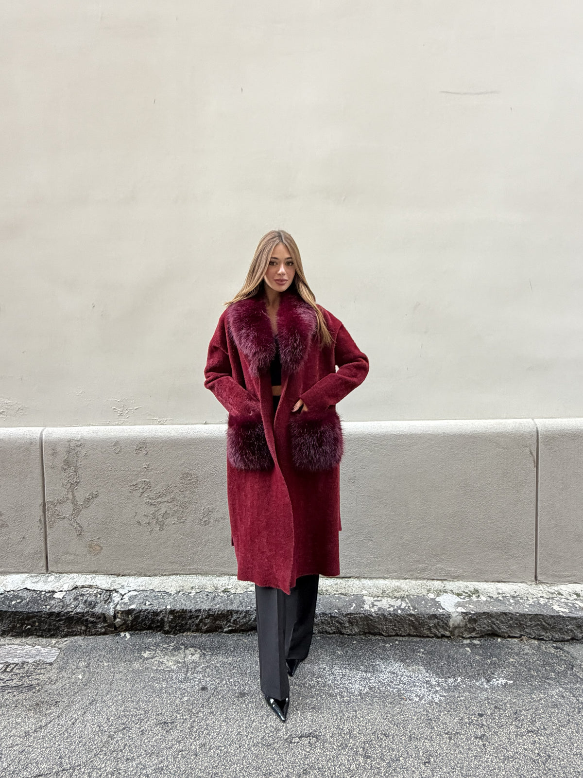 Cappotto ecopelliccia