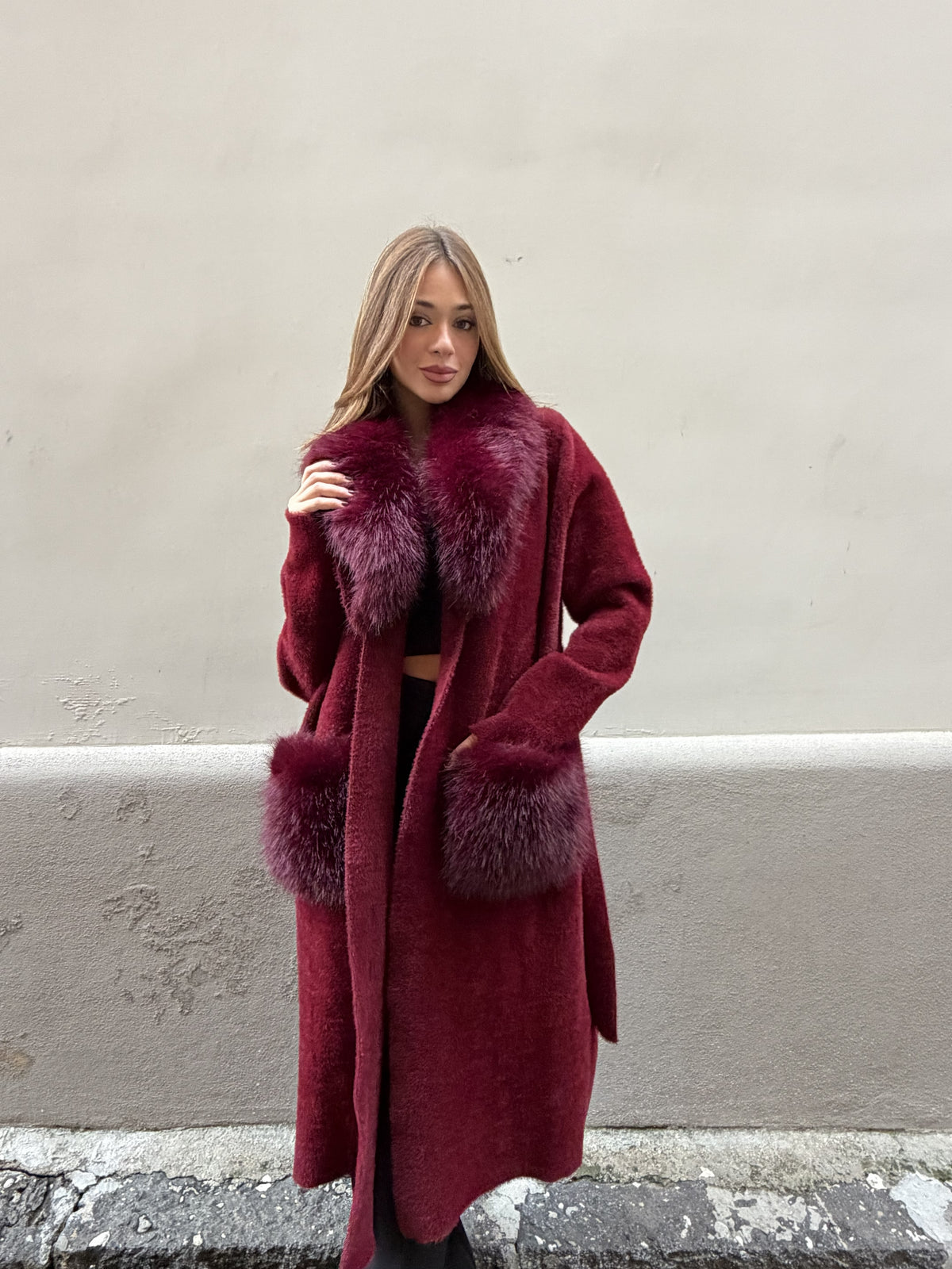 Cappotto ecopelliccia