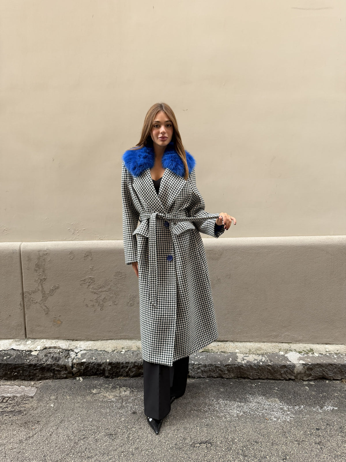 Cappotto Lungo Pied de Poule