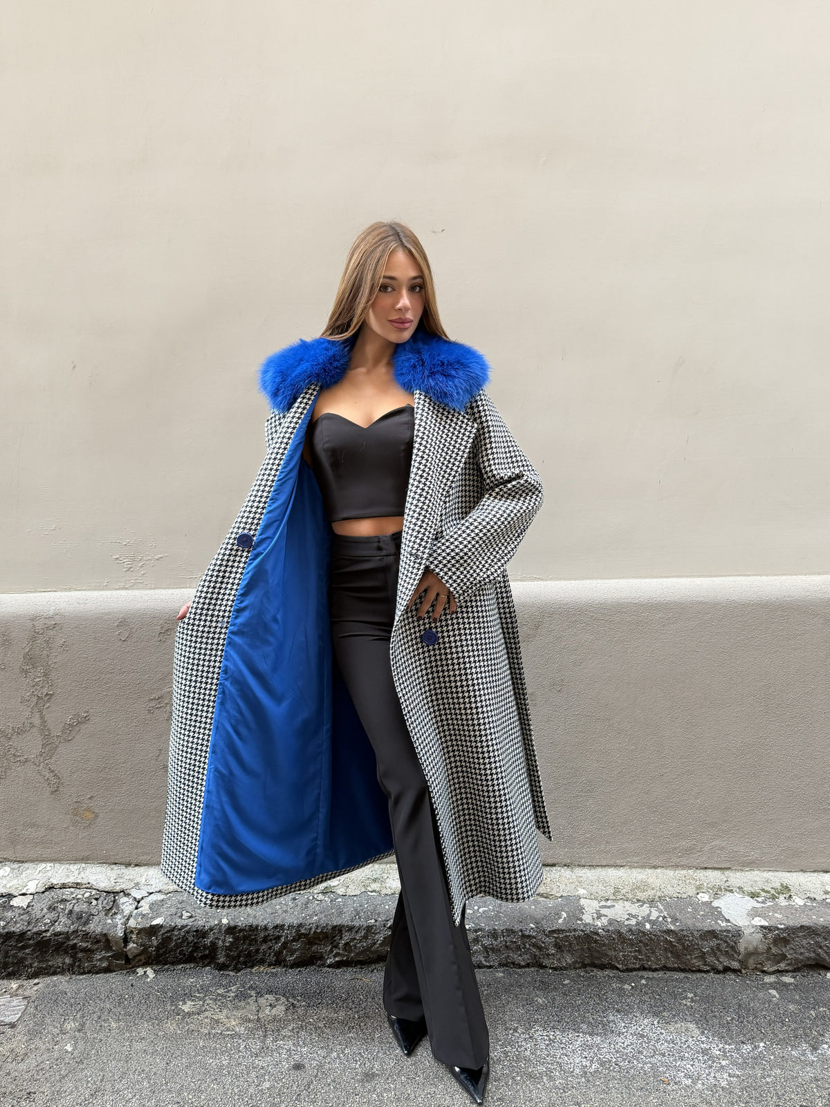 Cappotto Lungo Pied de Poule