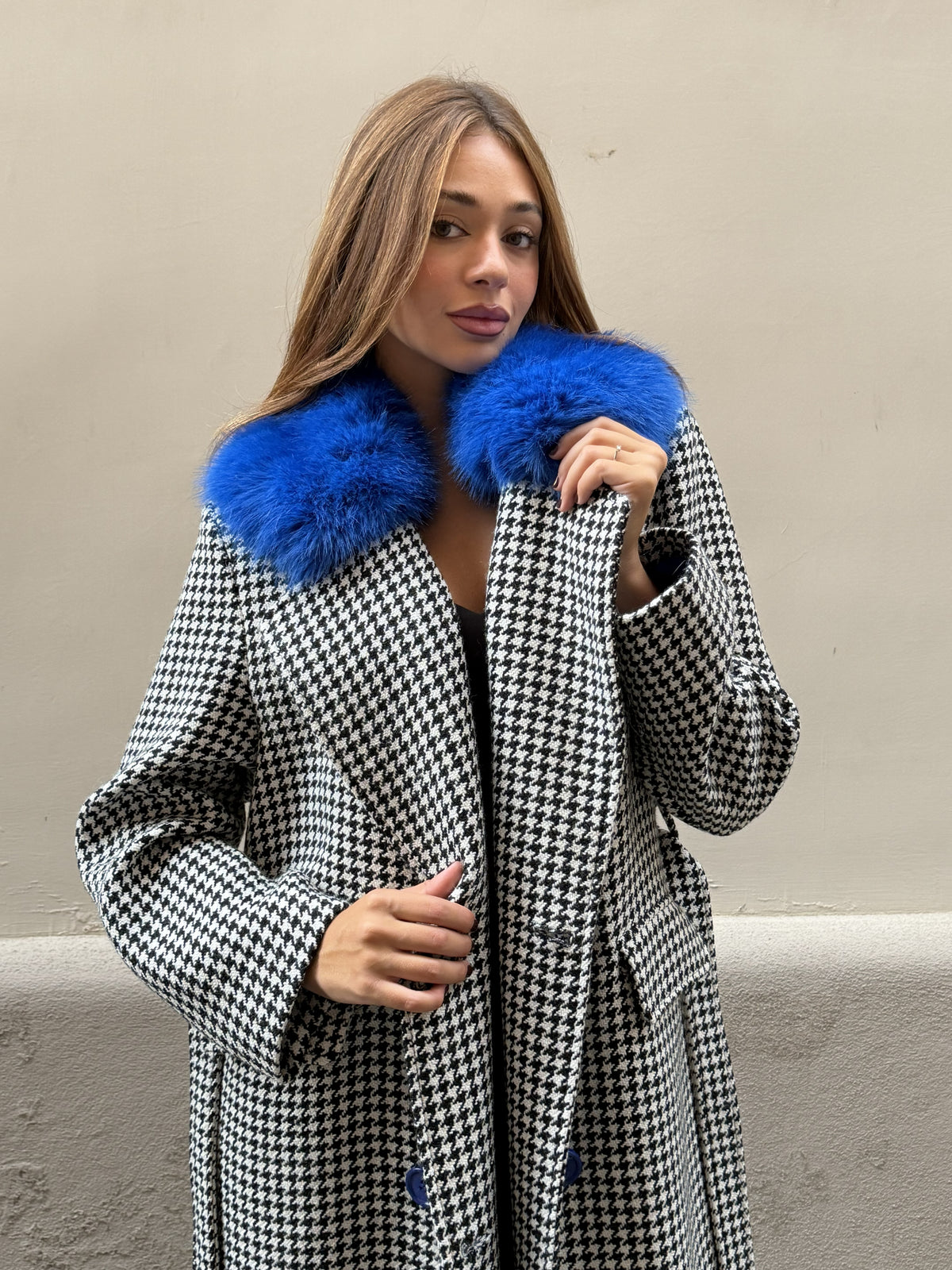 Cappotto Lungo Pied de Poule