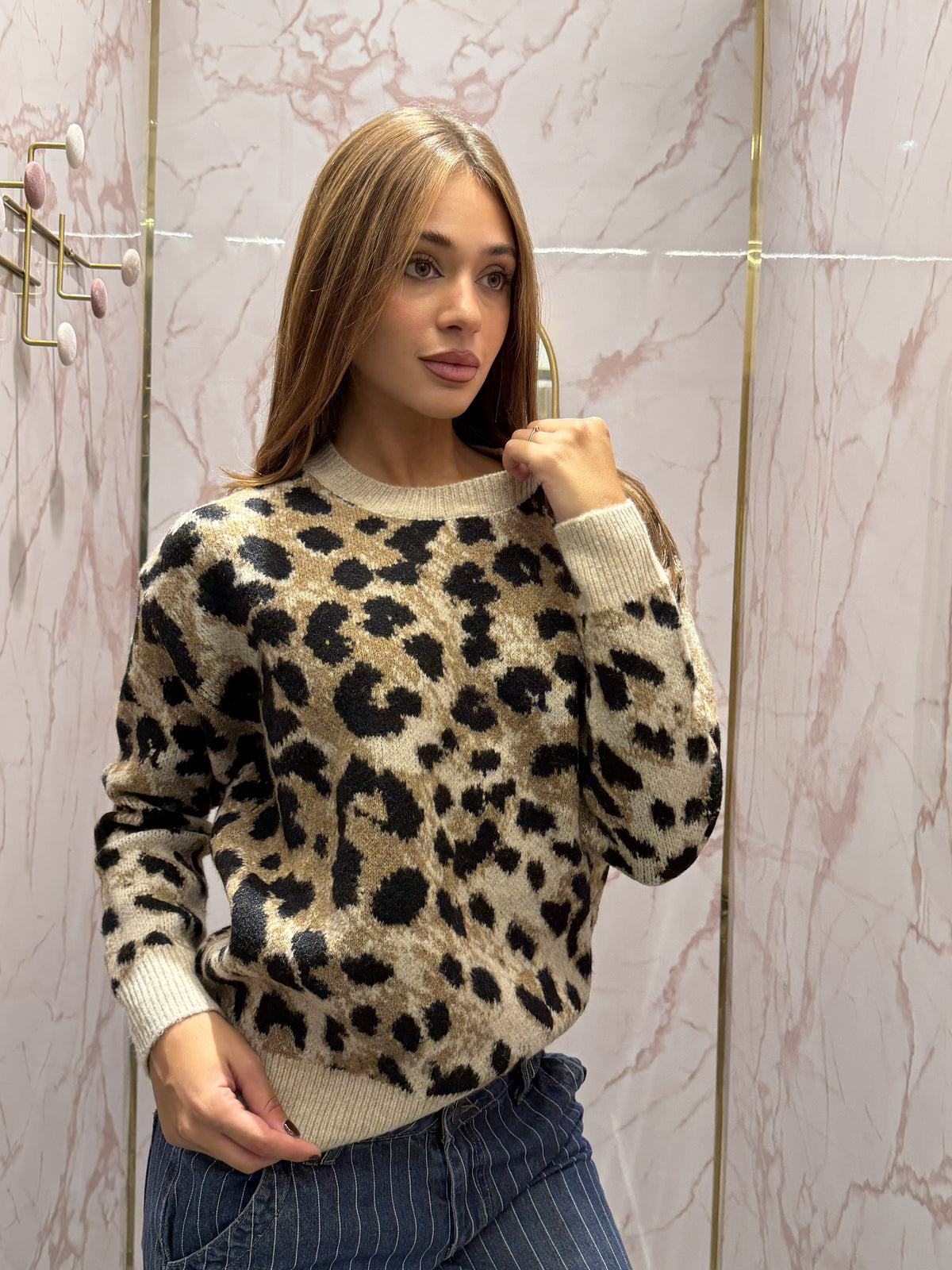 Maglione animalier Leopardato