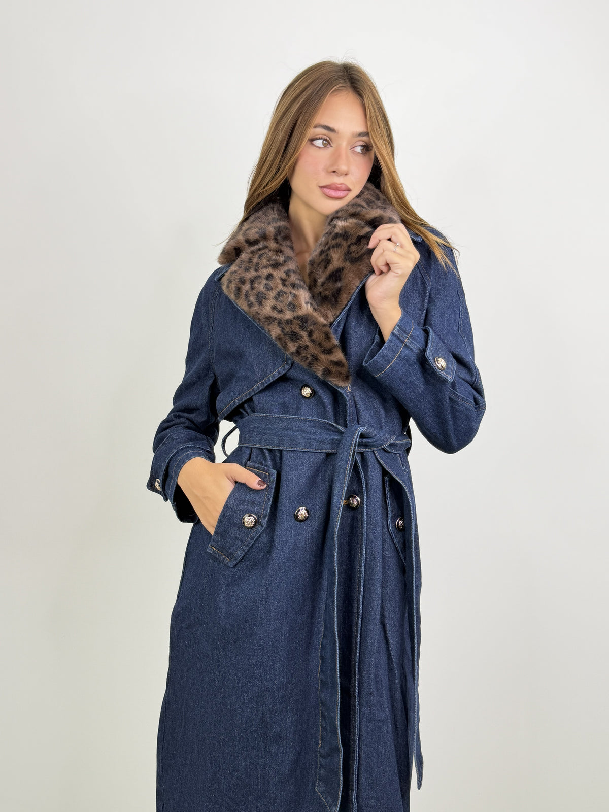 Trench Blue animalier