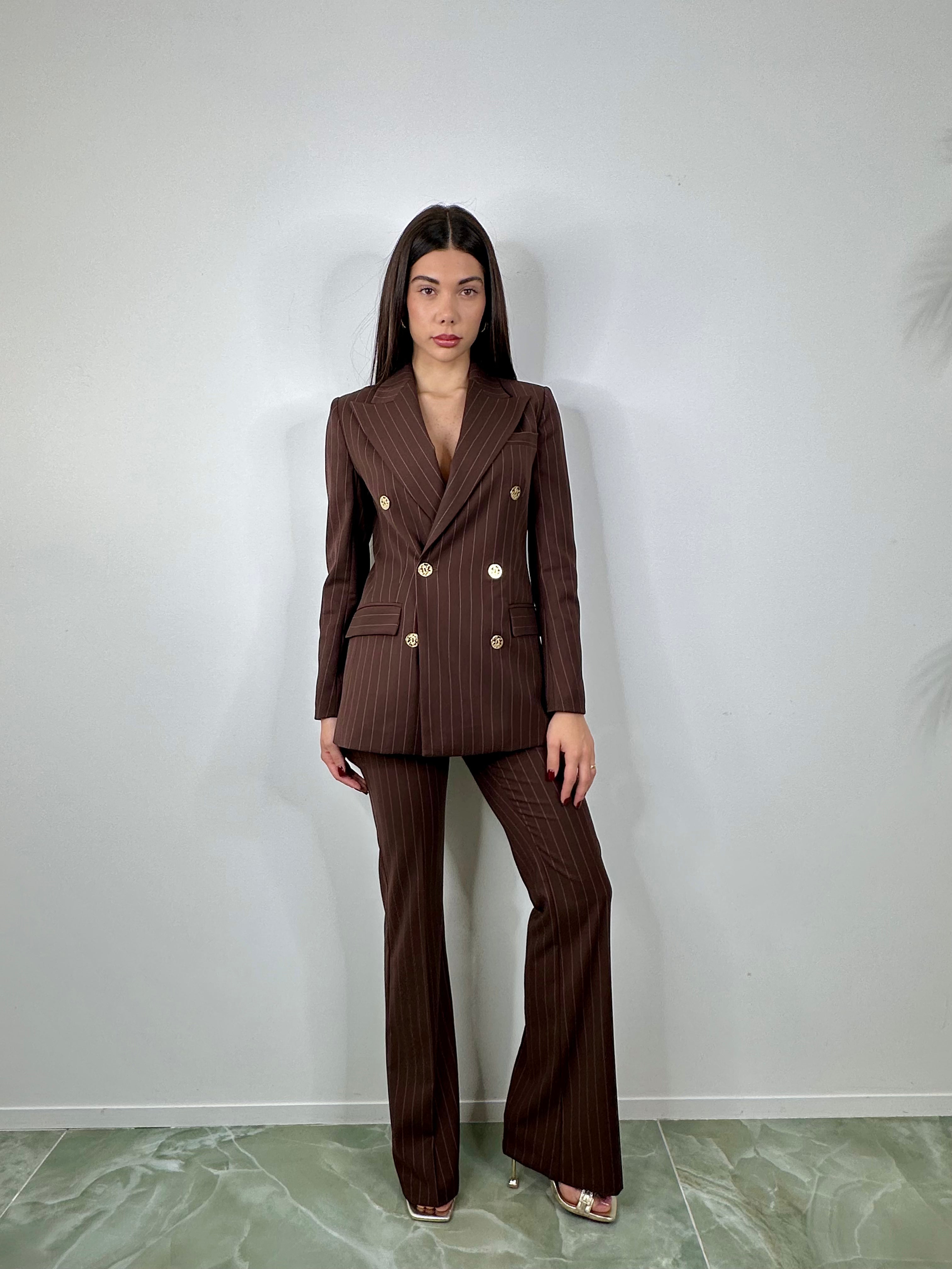 Tailleur Stripe marrone