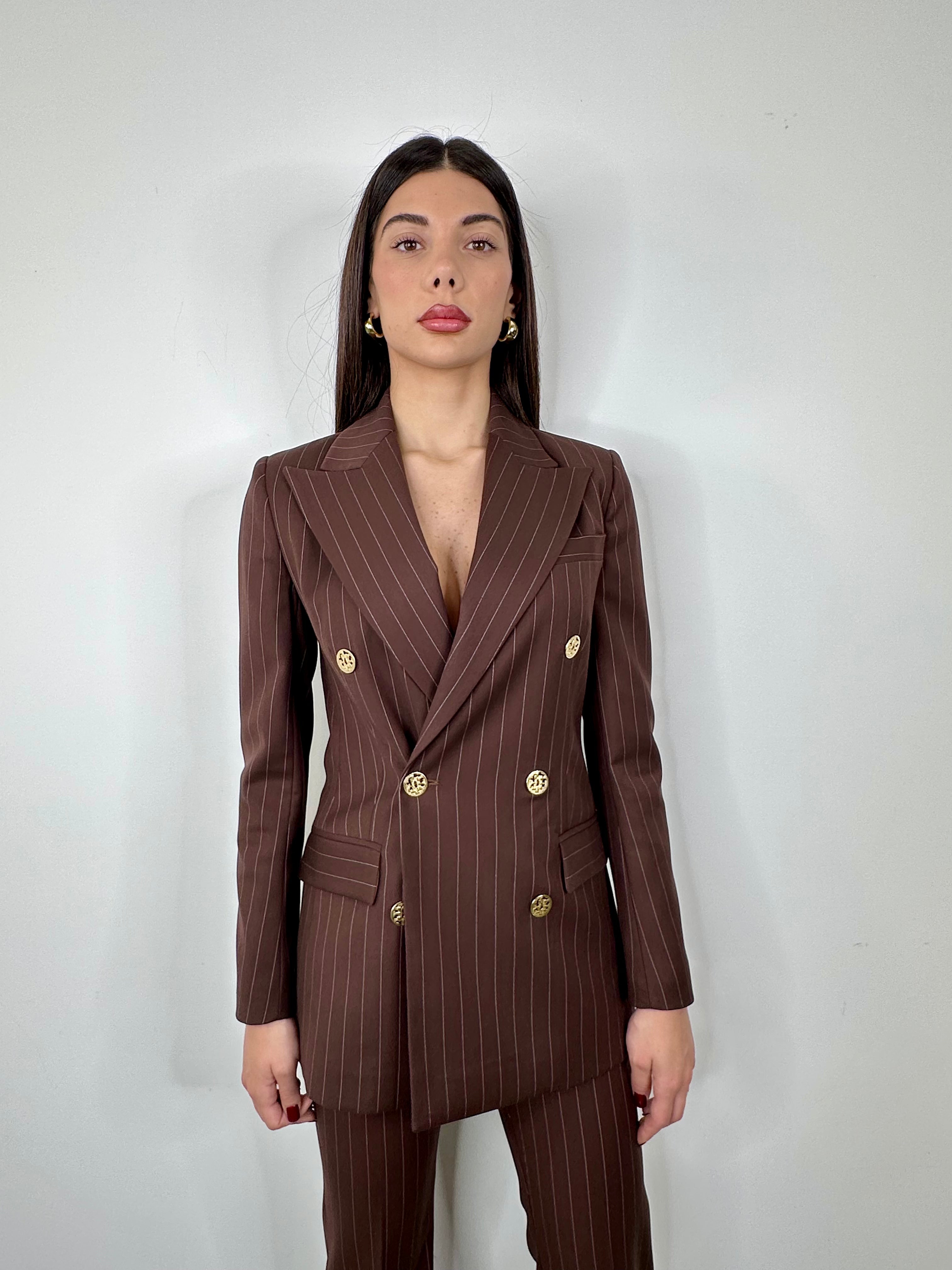 Tailleur Stripe marrone