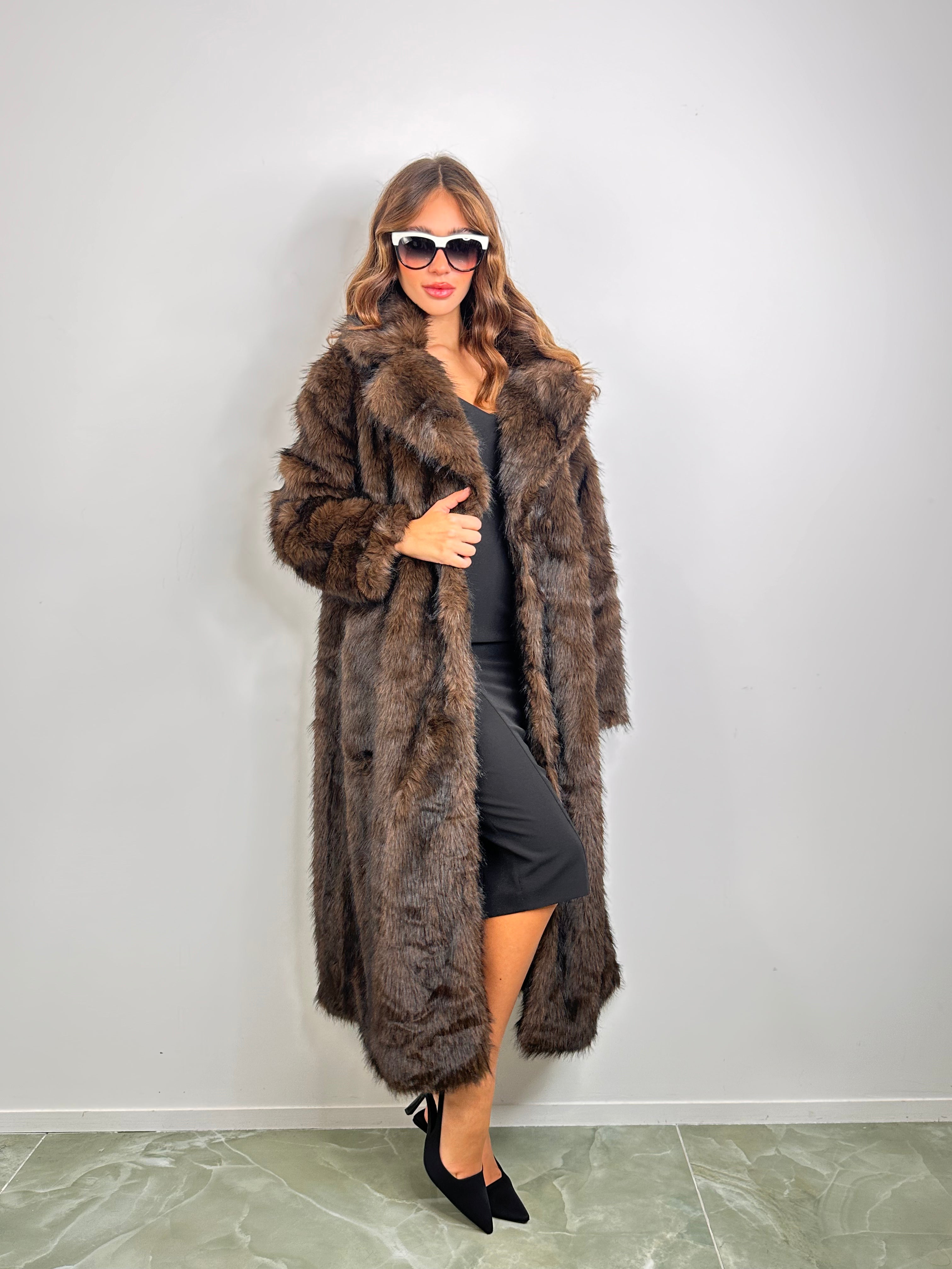 Cappotto lungo Eco Pelliccia