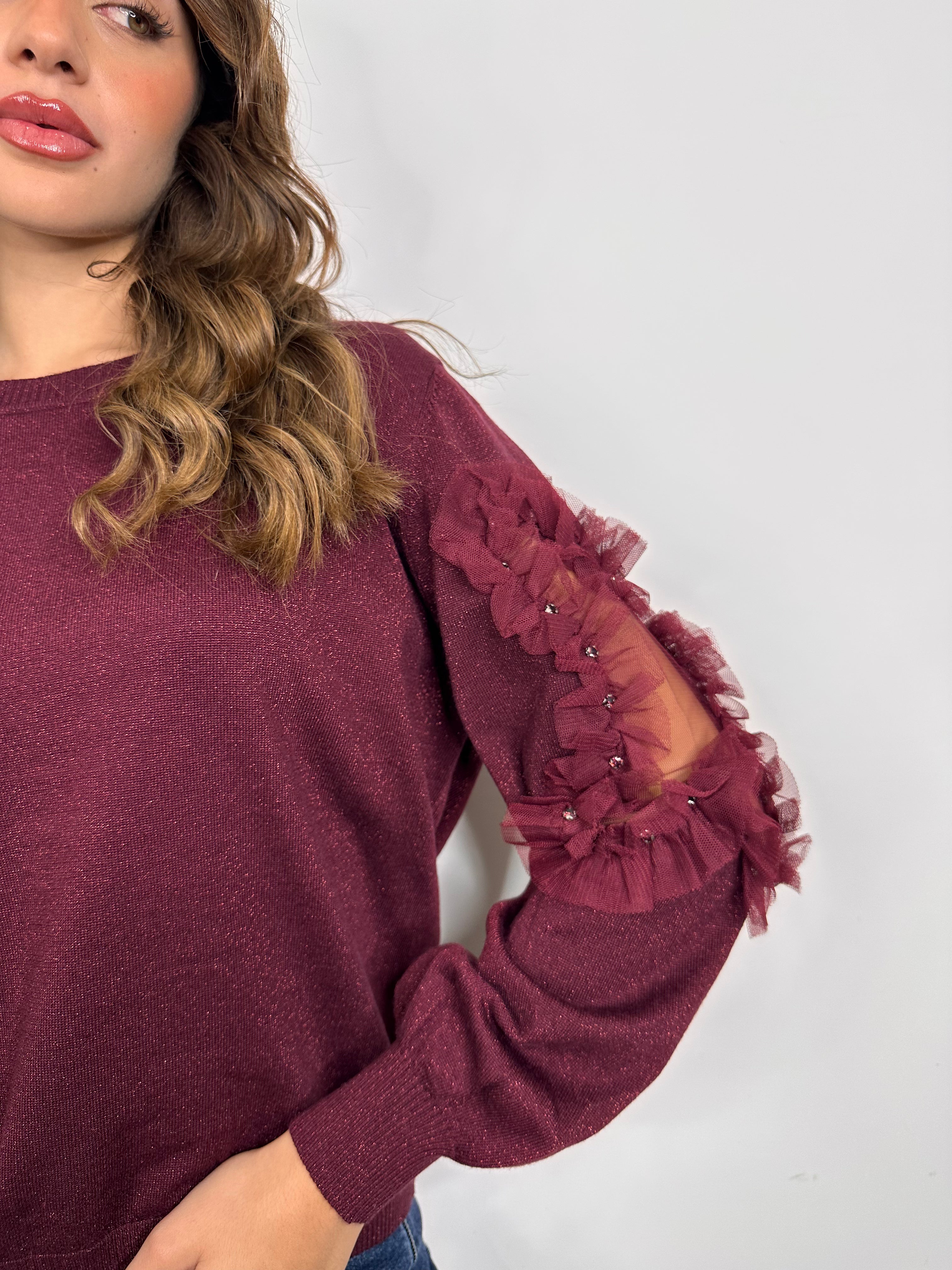 Maglia con Maniche in tulle