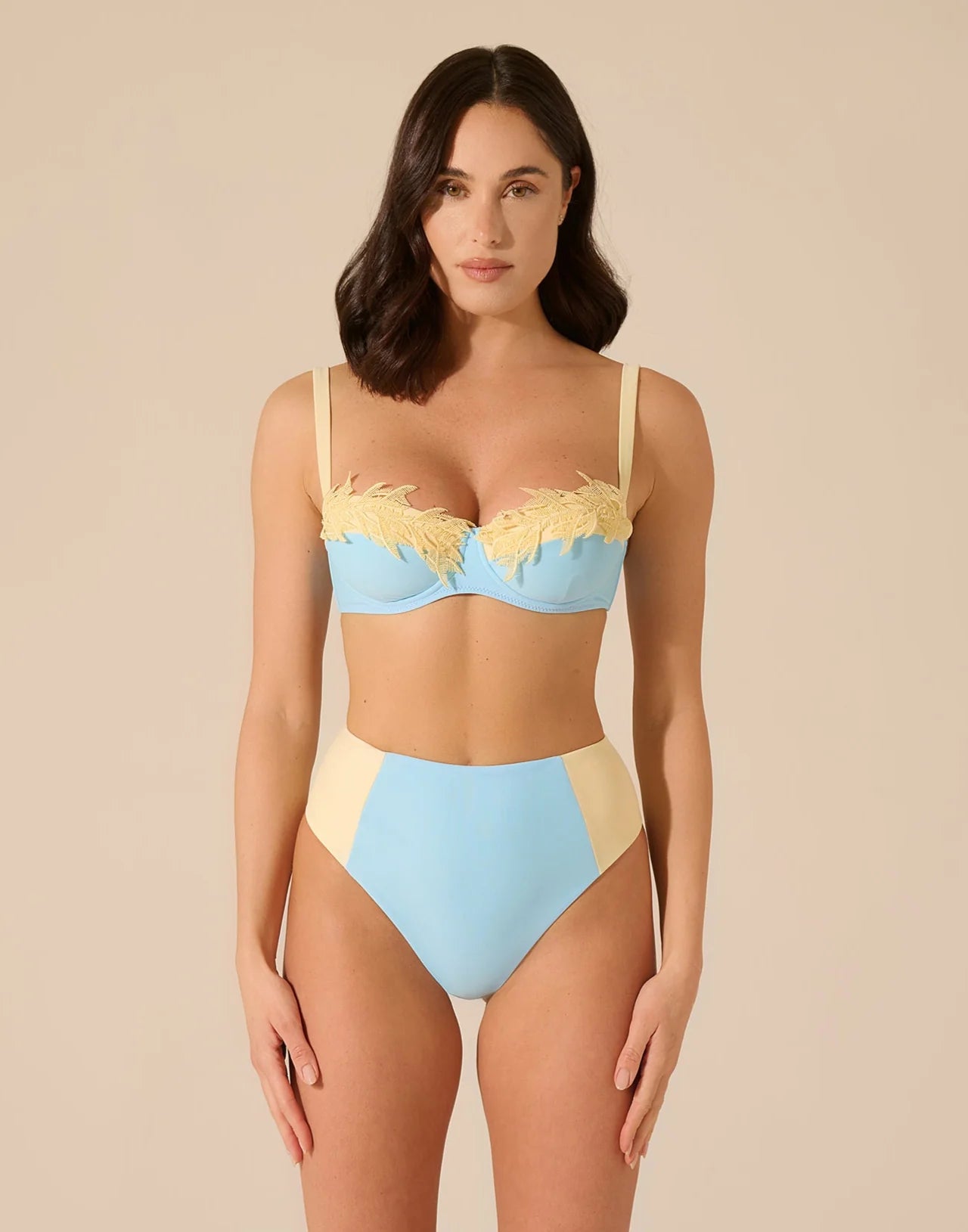 Bikini ferretto Diana Celeste e Giallo Pastello
