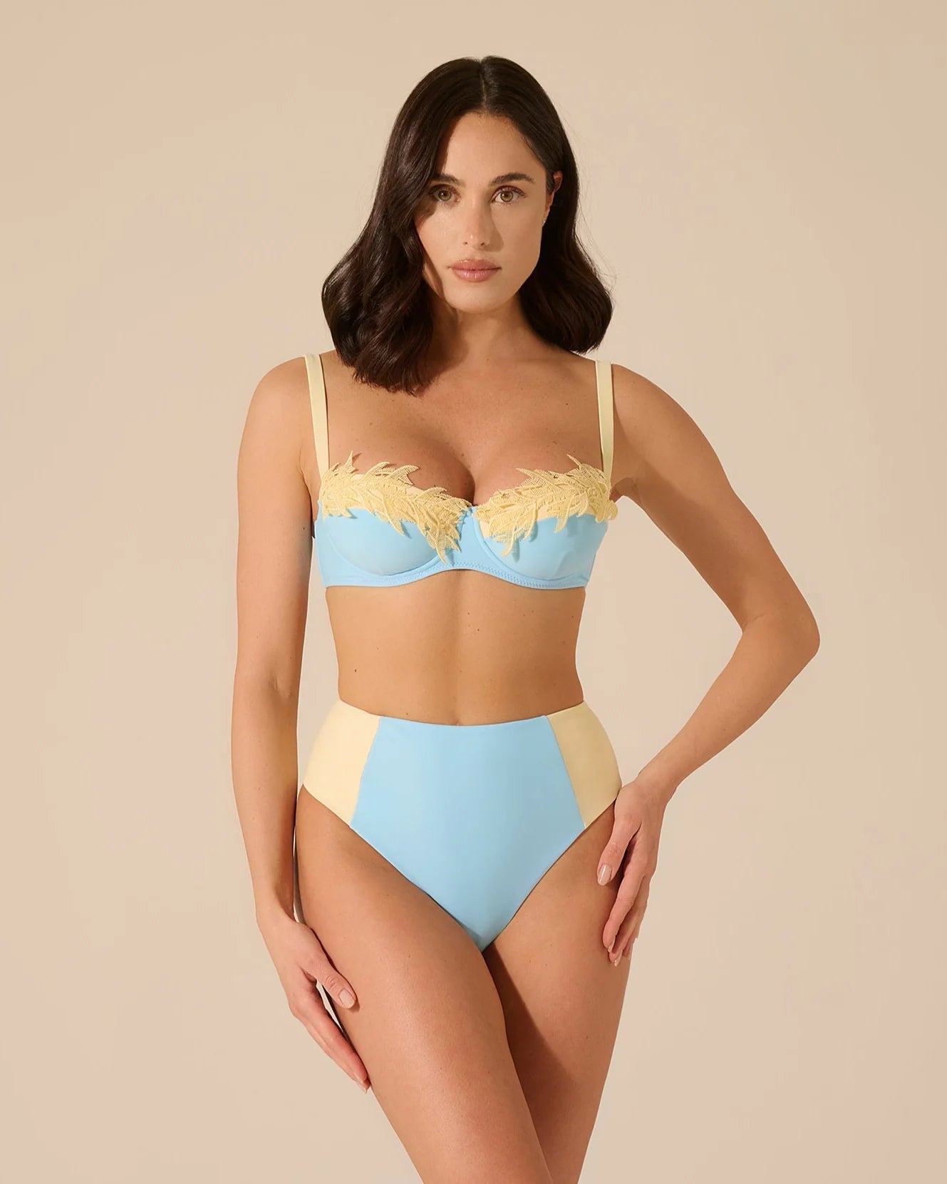 Bikini ferretto Diana Celeste e Giallo Pastello