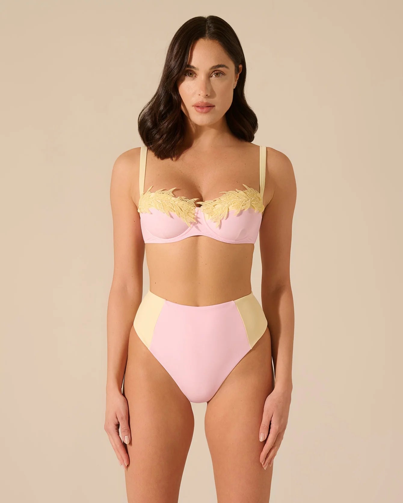 Bikini ferretto Diana Rosa Confetto e Giallo Pastello