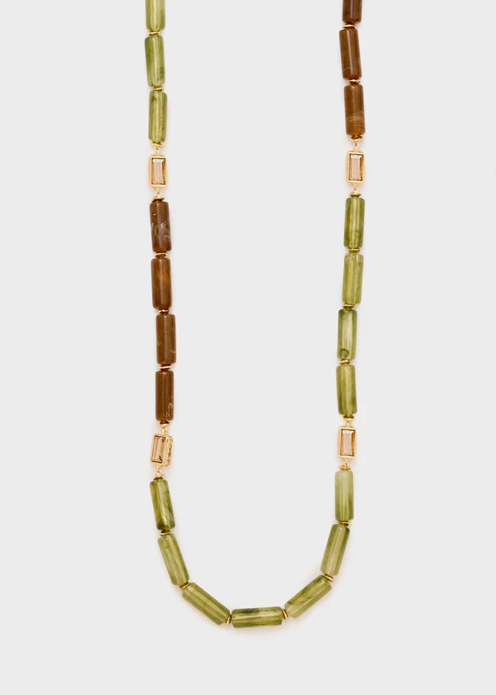 Collana Jil lunga pietre baguette
