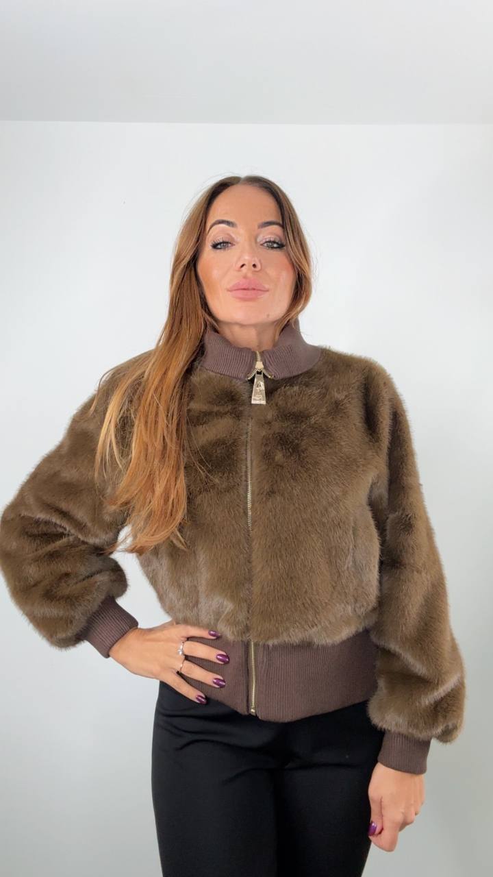 Eco Pelliccia Agata Viola Marrone